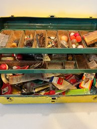 Very Old Fishing Tackle Box  Filled With Goodies Fly Trout Etc