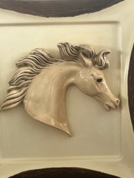 Vintage 11x11 Atlantic Mold Ceramic Horse Western Decor 1969