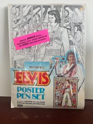 Vintage 1977 Elvis Original Poster Pen Set W Extra Poster