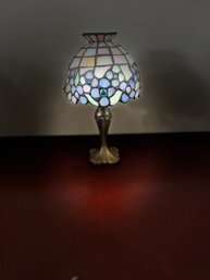 11' Victorian Partylite Tiffany Style Stained Glass Light For Tea Light