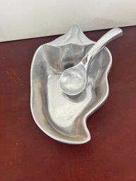 Pewter Chili Dip Bowl With Spoon