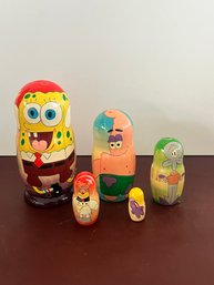 Sponge Bob Square Pants Disney Russian Hand Painted Nesting Doll Hand Painted