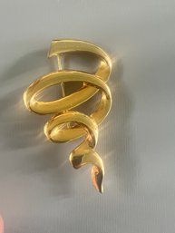 Vintage Gold Spiral Brooch