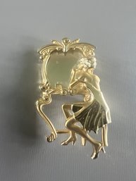 Vintage  AJC Lady In The Mirror Brooch