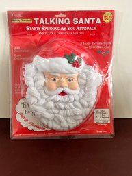 Vintage Motion Activated Santa Claus Head Musical Hanging Christmas Telco 1995