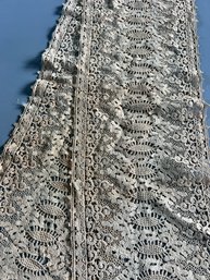 Huge Antique Tatted Lace Handmade Lace Panel 9'x54'