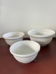 Set Of Three Heavy Mixing Bowls
