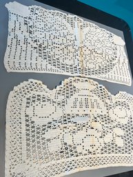 Pair Of Crochet Panels About 11x19'