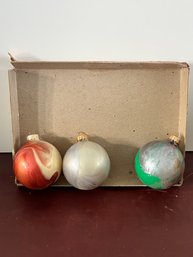 Set Of Three Vintage Handmade Ornaments