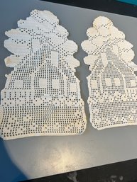 Pair Of House Crochet Panels 18' Tall