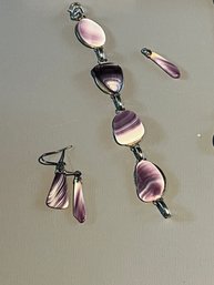 Wampum Quahog Clam Shell Jewelry Set  Native American