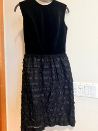 Vintage Toni Todd ILGWU Black Velour And Lace Dress Sz10