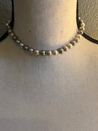 Tahitian Freshwater Pearl Necklace Marked Japan