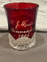 Antique Ruby Red Flash Rocks Glass 1906 Minneapolis  Dear Mother