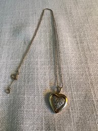 Simon Golub & Sons Vtg Heart Necklace 10k Yellow Gold 2.95g