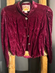 Vintage Prairie Sage Crushed Velvet Top Size Medium