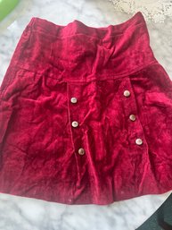 2 Pc Vintage Burgundy GoGo Skirt And Top 24 Inch Waist