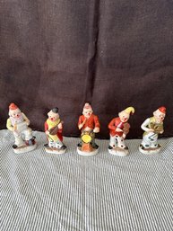 Set Of 5 Porcelain Clowns