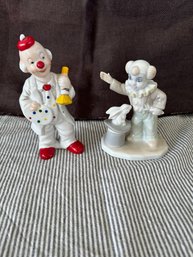 Set Of 2 Porcelain Clowns