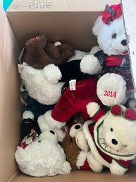 Box Of One Dozen Yearly Christmas Plush Bears