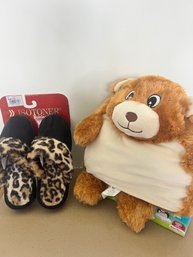 Brand New Teddy Bear And Slippers