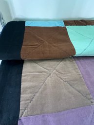 Vintage Corduroy Quilt Approximately 5.5' By 7'