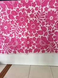 Vintage MCM Pink Floral Bath Towel