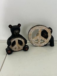 Wooden Peace Bears