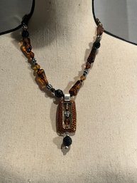 Amber Brown Necklace Chicos