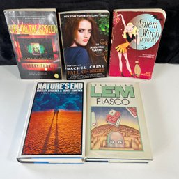 Lot Of 5 Novels - Life On The Screen, Fall Of Night, Salem Witch Tryouts, Natures End, Fiasco