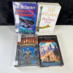 Lot Of 4 Fantasy/adventure Novels - Dragonbone Chair, Explorer, Angel With The Sword, Maelstrom