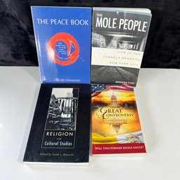 Lot Of 4 Religion Book - The Peace Book, The Mole People, Religion And Cultural Studies, The Great Controversy