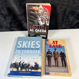 Lot Of 3 Military Books - Skies To Conquer, At Ease, Inside Al Qaeda