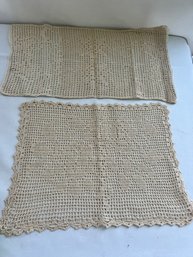 Pair Of Tan Doilies 12x9 And 14x7