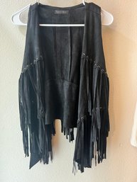 Women's Fringed Vest Size Medium Black