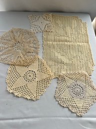 5 Asst Vintage Doilies  Crochet