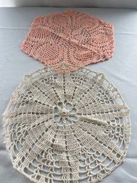 Pair Of Asst Vintage Doilies 11'd Crochet