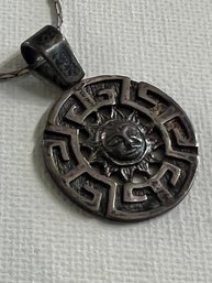 Sterling Silver Aztec Pendant 925