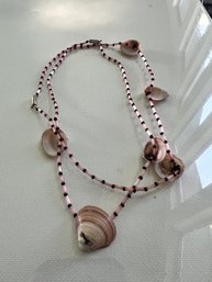 Pair Of Pink Shell Choker Necklaces