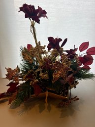 Holiday Theme Glittery Flower Arrangement About 19' Tall