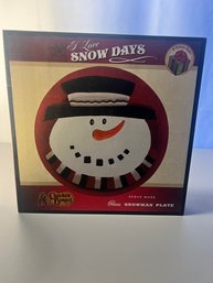 Cracker Barrel Snowman Serveware Plate