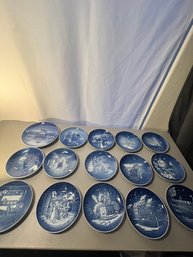 Lot 15  Vintage B&G Royal Copenhagen Blue Christmas Plates Dated 1970-1991