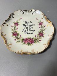 Vintage Dee Bee Hand Painted Collector Plate This Is My House Hanging 8' Japan