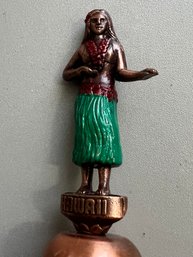 Vintage Hawaii Hula Girl Brass Bell