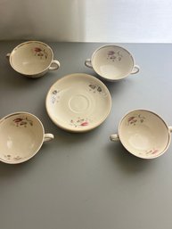 Antique Set Of Four Cups And Saucers Chodzie Poland