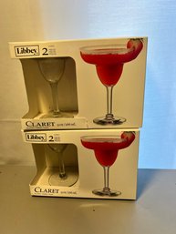 Libby Four Piece Claret New Margarita Glasses