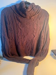 Free People Crop Sweater Small Turtleneck Brown