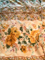 Vintage 5 X 7 Bedspread Yellow Floral