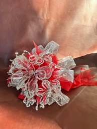Custom Wedding Quinceanera Prom Bouquet Rhinestones & Crystals Red
