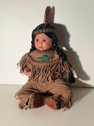 10' Native American Porcelain Doll With Drum